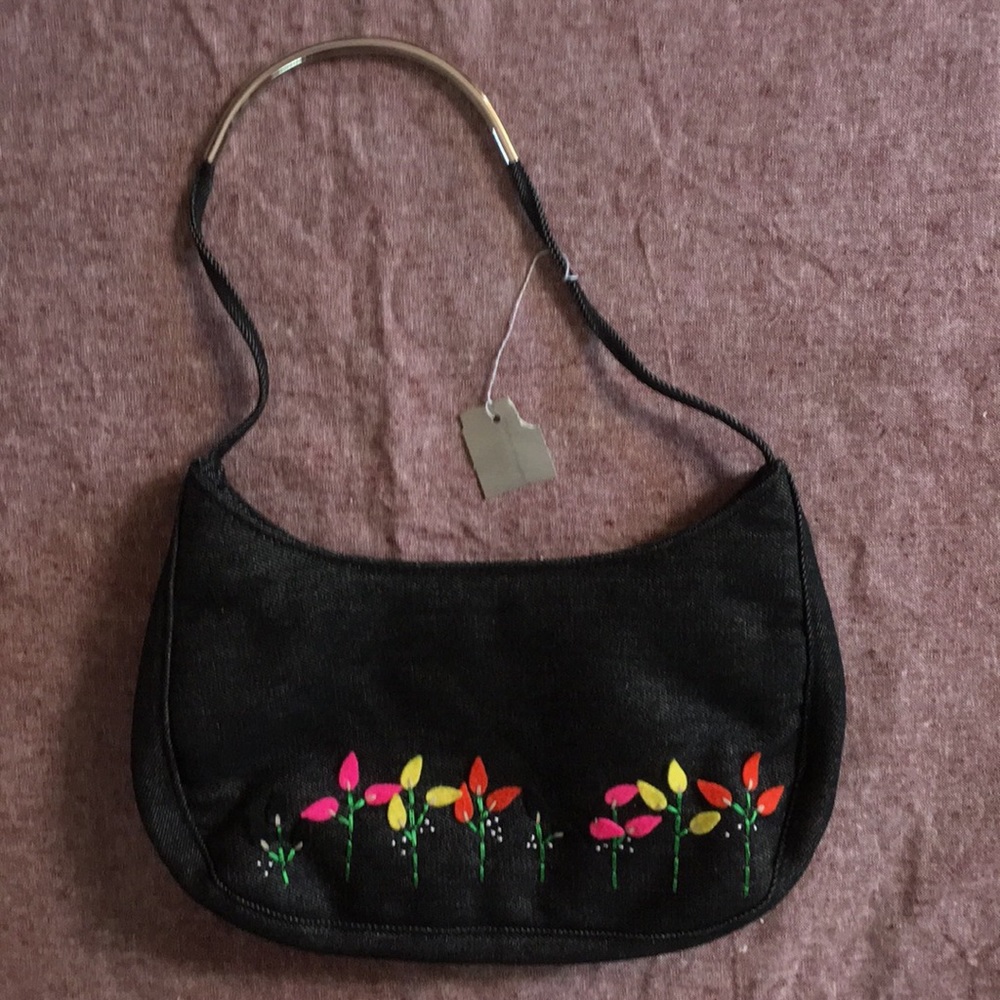 Canadian designed Denim purse with embroidery